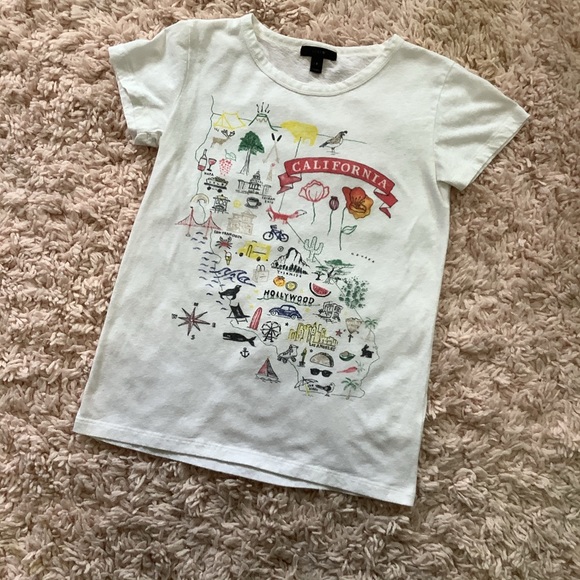 J. Crew California White Short Sleeve Graphic Tee - Picture 2 of 7